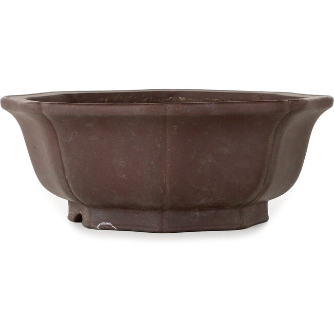 Maceta de bonsái Lotus sin esmaltar de Yamaaki Toshio (tercera generación) - 245 x 245 x 95 mm