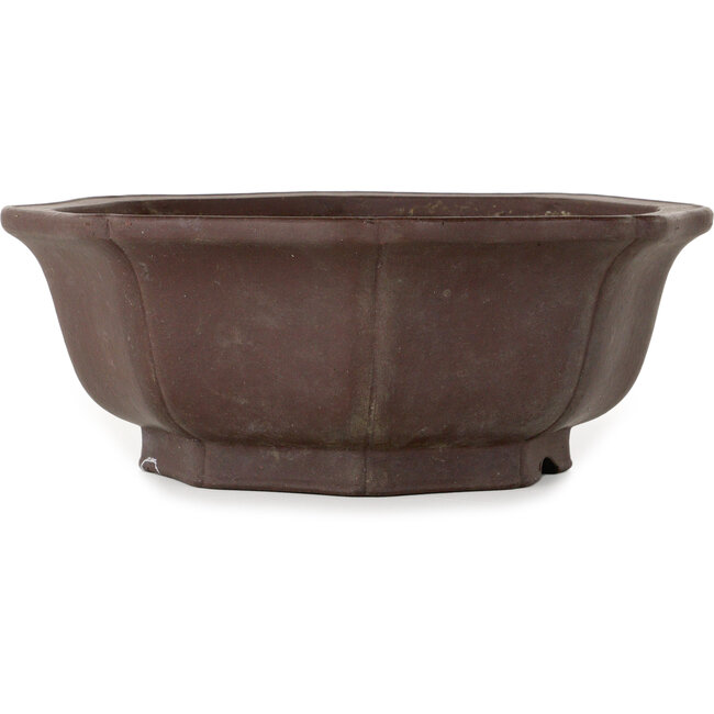 Lotus bonsai pot zonder glazuur van Yamaaki Toshio (derde generatie) - 245 x 245 x 95 mm