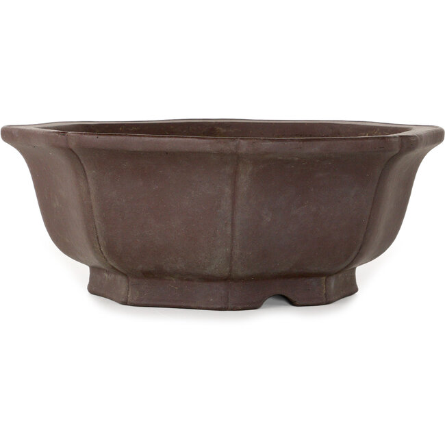 Lotus bonsai pot zonder glazuur van Yamaaki Toshio (derde generatie) - 245 x 245 x 95 mm