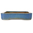 Rectangular blue bonsai pot by Seizan (Reihou, Kataoka Katsushi, master Seizan kiln) - 477 x 330 x 65 mm