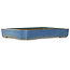 Rectangular blue bonsai pot by Seizan (Reihou, Kataoka Katsushi, master Seizan kiln) - 477 x 330 x 65 mm