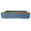 Rechthoekige blauwe bonsaipot van Seizan (Reihou, Kataoka Katsushi, meester Seizan oven) - 477 x 330 x 65 mm