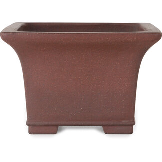  Yamaaki Vaso bonsai quadrato non smaltato da 190 mm di Yamaaki Toshio (terza generazione), Tokoname, Giappone