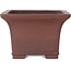 Square unglazed bonsai pot by Yamaaki Toshio (third generation) - 190 x 190 x 125 mm