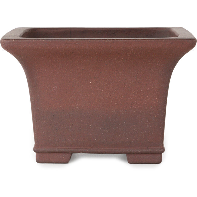 Vaso bonsai quadrato non smaltato di Yamaaki Toshio (terza generazione) - 190 x 190 x 125 mm