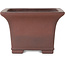 Square unglazed bonsai pot by Yamaaki Toshio (third generation) - 190 x 190 x 125 mm