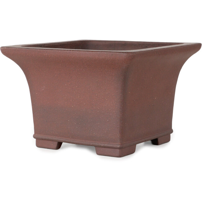 Pot à bonsaï carré non émaillé de Yamaaki Toshio (troisième génération) - 190 x 190 x 125 mm