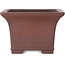 Square unglazed bonsai pot by Yamaaki Toshio (third generation) - 190 x 190 x 125 mm