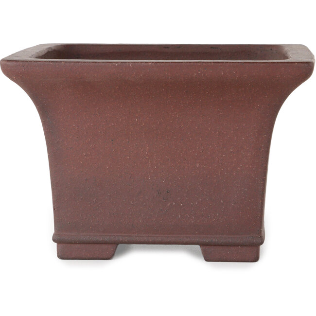 Vaso bonsai quadrato non smaltato di Yamaaki Toshio (terza generazione) - 190 x 190 x 125 mm