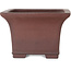 Square unglazed bonsai pot by Yamaaki Toshio (third generation) - 190 x 190 x 125 mm