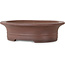 Oval unglazed bonsai pot by Seibun - 293 x 243 x 80 mm