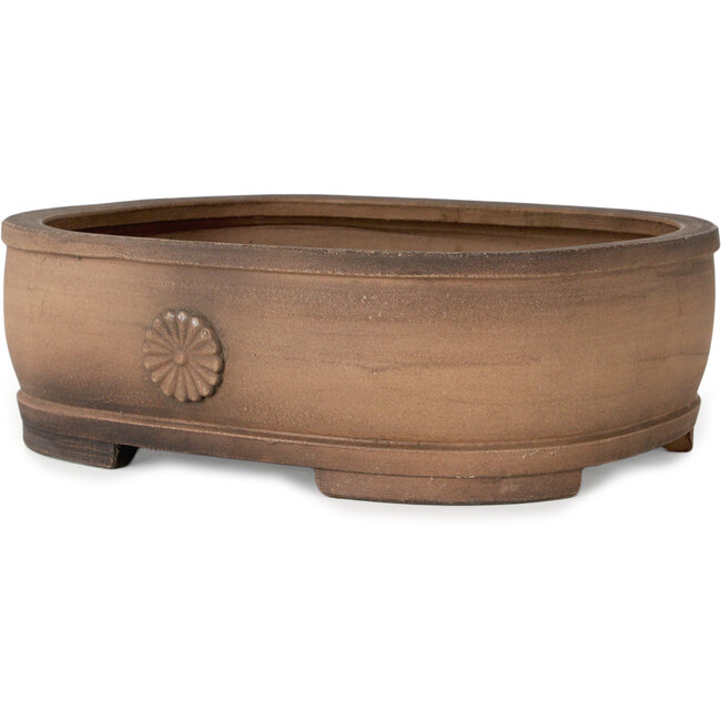 Pot à bonsaï ovale non émaillé de Haru Matsu - 310 x 243 x 98 mm