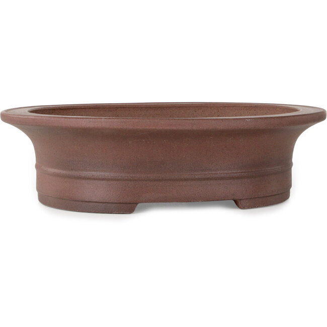 Ovaler, unglasierter Bonsai-Topf von Seibun – 293 x 243 x 80 mm