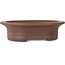 Oval unglazed bonsai pot by Seibun - 293 x 243 x 80 mm