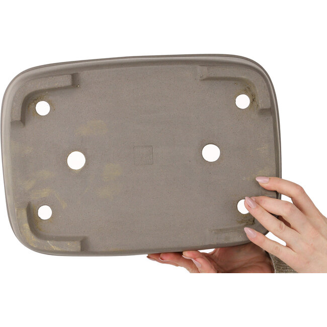 Maceta rectangular sin esmaltar para bonsái de Gyouzan - 345 x 247 x 100 mm