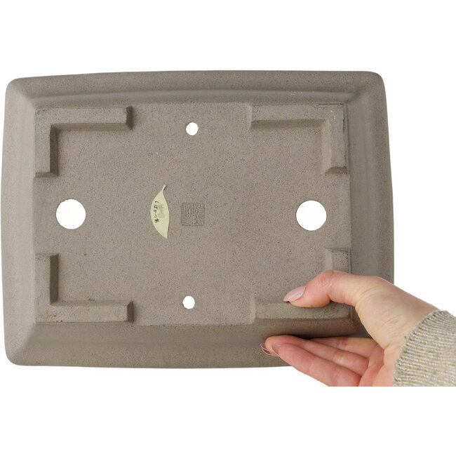 Maceta rectangular sin esmaltar para bonsái de Shibakatsu - 260 x 197 x 65 mm