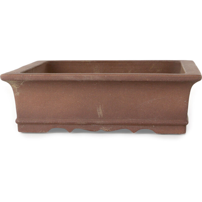 Maceta rectangular sin esmaltar para bonsái de Izumiya (Zenigo) - 322 x 242 x 70 mm