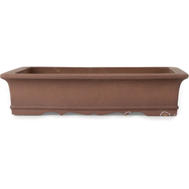 Vaso bonsai rettangolare non smaltato di Izumiya (Zenigo) - 322 x 242 x 70 mm