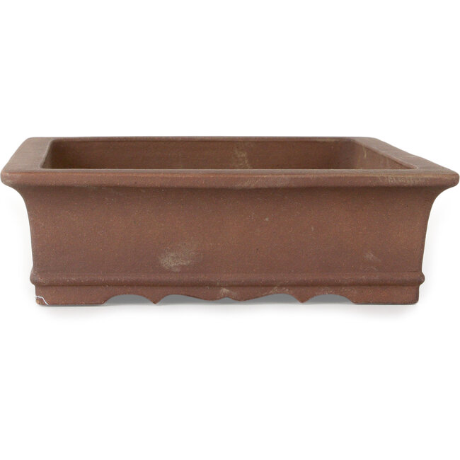 Maceta rectangular sin esmaltar para bonsái de Izumiya (Zenigo) - 322 x 242 x 70 mm