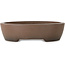 Oval unglazed bonsai pot by Uji (Gyouzan) - 280 x 240 x 70 mm