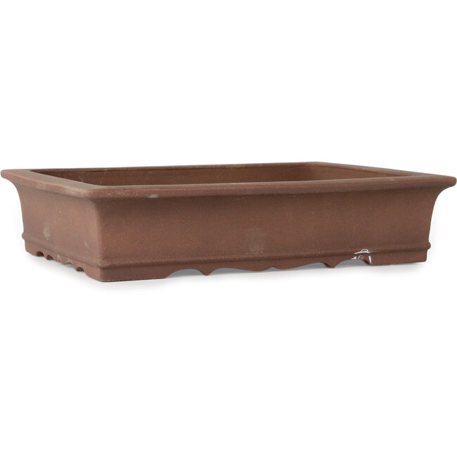 Rectangular unglazed bonsai pot by Izumiya (Zenigo) - 322 x 242 x 70 mm