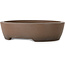 Maceta ovalada sin esmaltar para bonsái de Uji (Gyouzan) - 280 x 240 x 70 mm