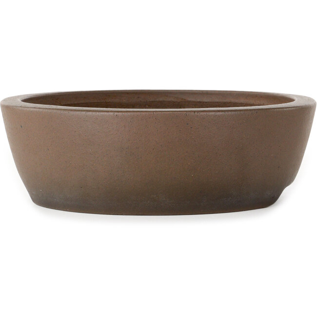 Ovaler, unglasierter Bonsai-Topf von Uji (Gyouzan) – 280 x 240 x 70 mm