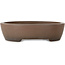 Oval unglazed bonsai pot by Uji (Gyouzan) - 280 x 240 x 70 mm