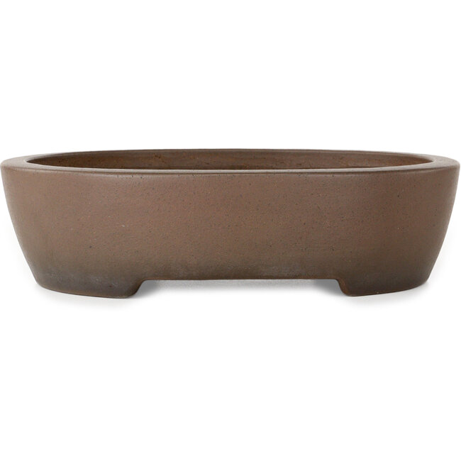 Vaso bonsai ovale non smaltato di Uji (Gyouzan) - 280 x 240 x 70 mm