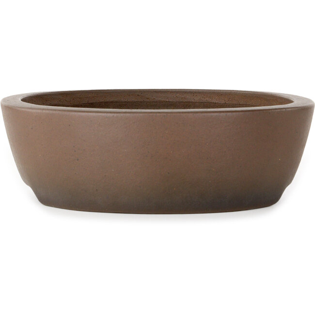 Ovaler, unglasierter Bonsai-Topf von Uji (Gyouzan) – 280 x 240 x 70 mm