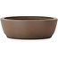 Vaso bonsai ovale non smaltato di Uji (Gyouzan) - 280 x 240 x 70 mm