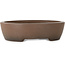 Oval unglazed bonsai pot by Uji (Gyouzan) - 280 x 240 x 70 mm