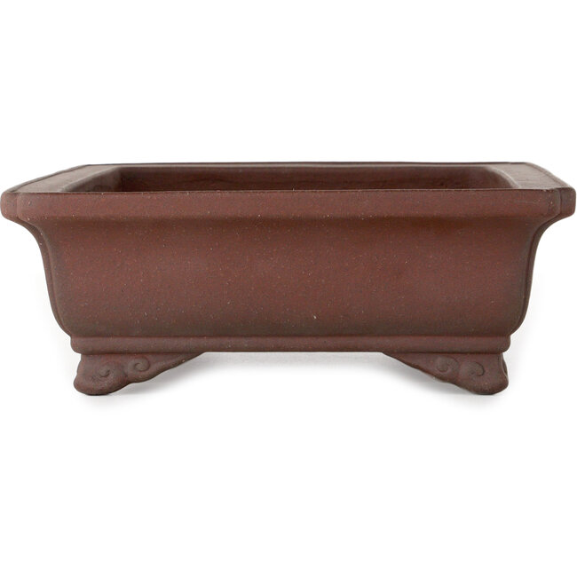 Vaso bonsai rettangolare non smaltato di Yamaaki Toshio (terza generazione) - 335 x 255 x 92 mm