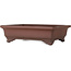 Rectangular unglazed bonsai pot by Yamaaki Toshio (third generation) - 335 x 255 x 92 mm