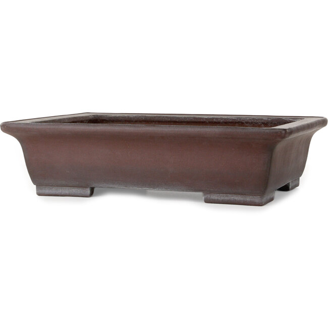 Vaso bonsai rettangolare non smaltato di Yamaaki Toshio (terza generazione) - 485 x 370 x 123 mm