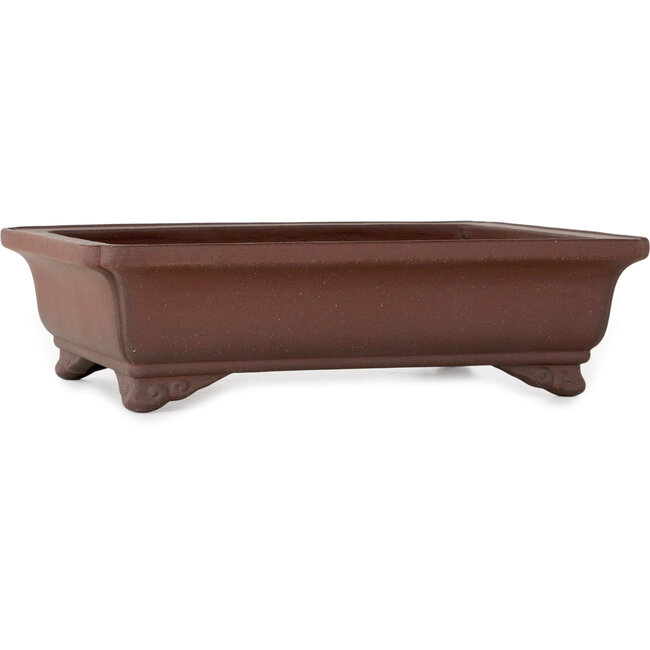 Pot à bonsaï rectangulaire non émaillé de Yamaaki Toshio (troisième génération) - 335 x 255 x 92 mm