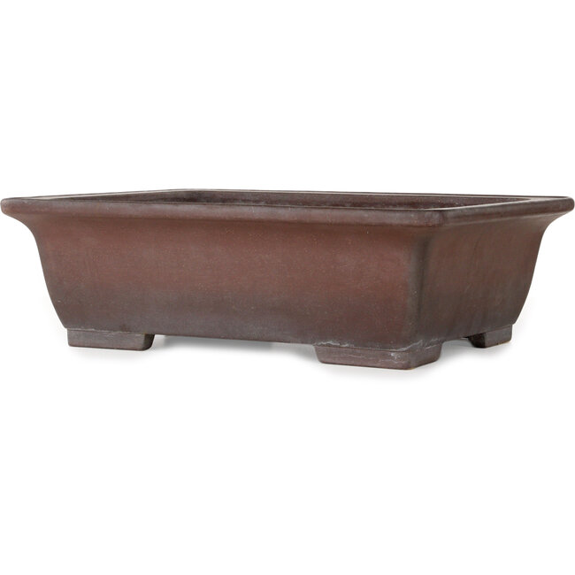 Rectangular unglazed bonsai pot by Yamaaki Toshio (third generation) - 467 x 360 x 143 mm