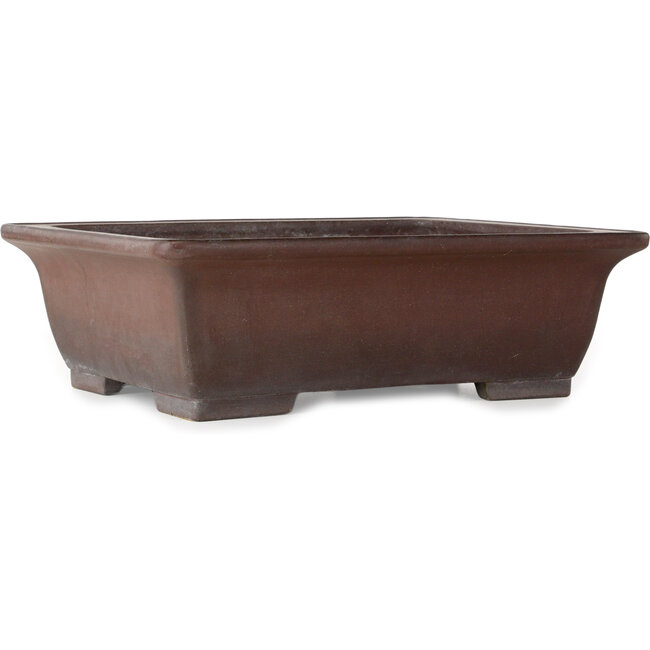 Rectangular unglazed bonsai pot by Yamaaki Toshio (third generation) - 467 x 360 x 143 mm