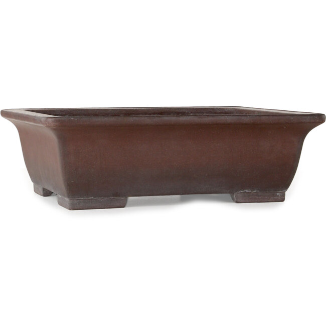 Rectangular unglazed bonsai pot by Yamaaki Toshio (third generation) - 467 x 360 x 143 mm