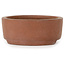 Oval unglazed bonsai pot by Shibakatsu - 125 x 97 x 37 mm