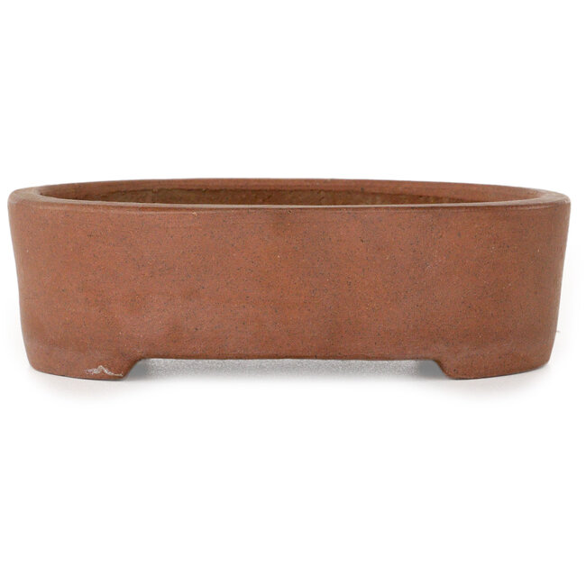 Ovaler, unglasierter Bonsai-Topf von Shibakatsu – 125 x 97 x 37 mm