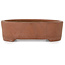 Ovale, ongeglazuurde bonsaipot van Shibakatsu - 125 x 97 x 37 mm
