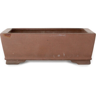 Akira Shozan (Mr. Akira Watanabe and Mr. Fumikazu Watanabe, Jukousan) Maceta rectangular sin esmaltar de 293 mm para bonsái de Akira Shozan (Sr. Akira Watanabe y Sr. Fumikazu Watanabe, Jukousan), Tokoname, Japón