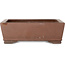 Rectangular unglazed bonsai pot by Akira Shozan (Mr. Akira Watanabe and Mr. Fumikazu Watanabe, Jukousan) - 293 x 245 x 97 mm