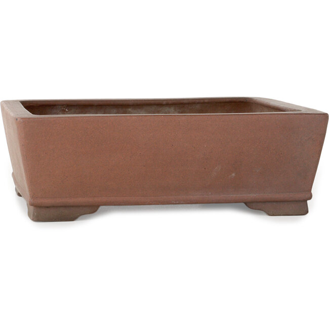 Rectangular unglazed bonsai pot by Akira Shozan (Mr. Akira Watanabe and Mr. Fumikazu Watanabe, Jukousan) - 293 x 245 x 97 mm