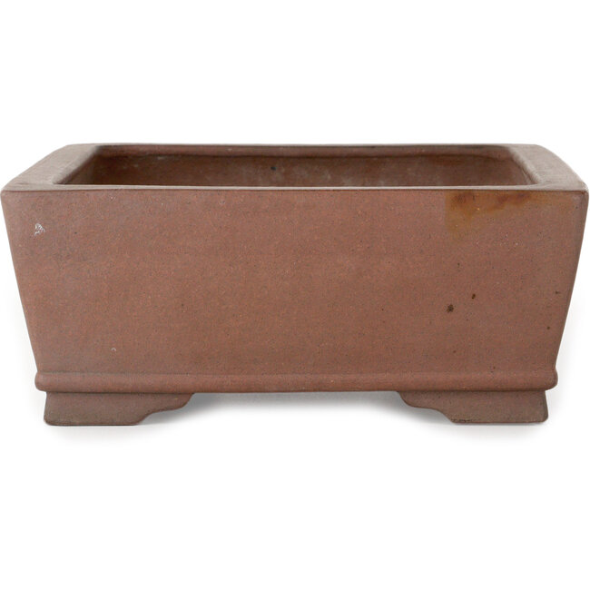 Rectangular unglazed bonsai pot by Akira Shozan (Mr. Akira Watanabe and Mr. Fumikazu Watanabe, Jukousan) - 293 x 245 x 97 mm
