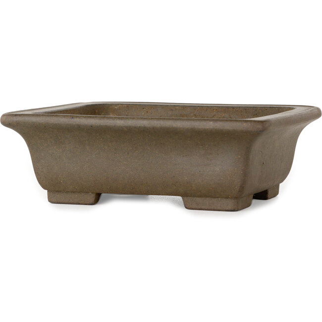 Maceta rectangular sin esmaltar para bonsái de Yamaaki Koshosen (segunda generación) - 140 x 113 x 47 mm