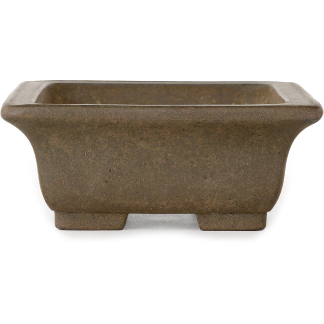 Rechthoekige, ongeglazuurde bonsaipot van Yamaaki Koshosen (tweede generatie) - 140 x 113 x 47 mm