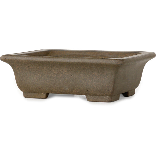 Rechteckiger, unglasierter Bonsai-Topf von Yamaaki Koshosen (zweite Generation) – 140 x 113 x 47 mm