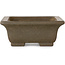 Rectangular unglazed bonsai pot by Yamaaki Koshosen (second generation) - 140 x 113 x 47 mm